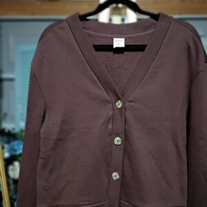Rosio Deep Brown Button-Up Cardigan